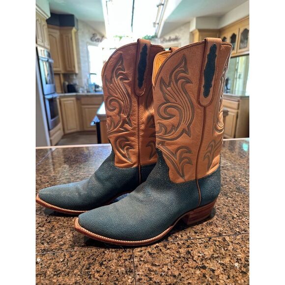 Turquise Stingray Tres Outlaws boots - Picture 1 of 12